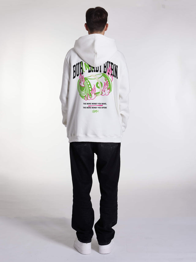 HOODIE "Burn" White