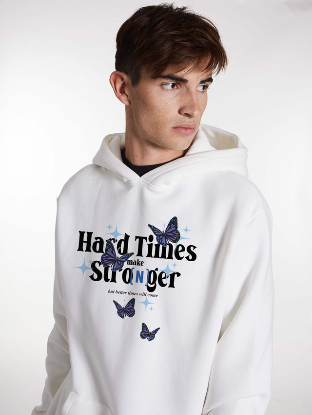 HOODIE "Hard Times" White