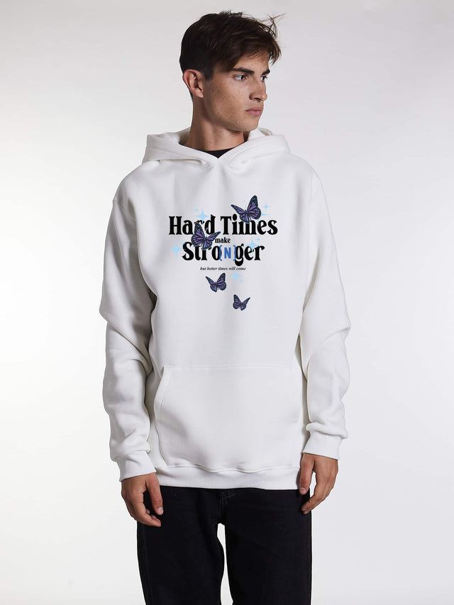 HOODIE "Hard Times" White