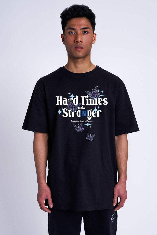 T-SHIRT 'Hard Times' Black