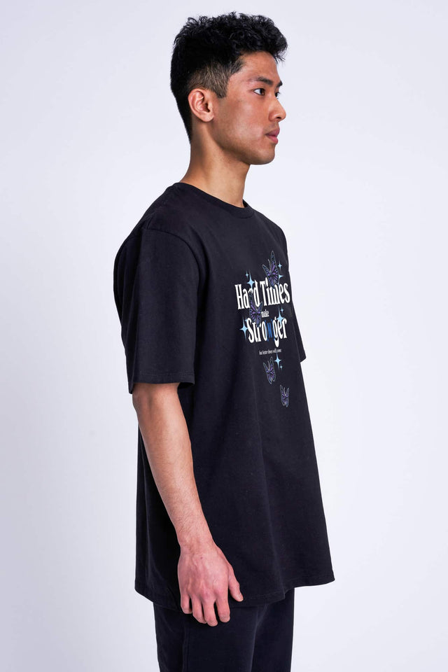 T-SHIRT 'Hard Times' Black