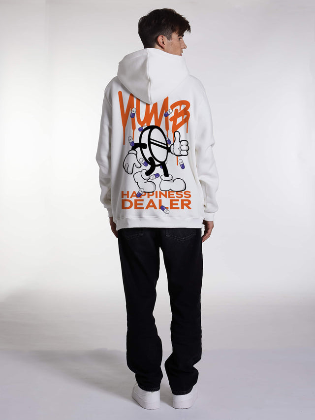 HOODIE 'Happiness Dealer' White