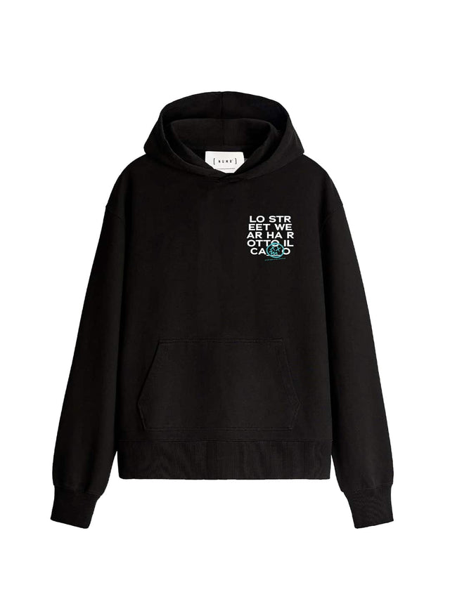 HOODIE 'He broke the ca__' Black