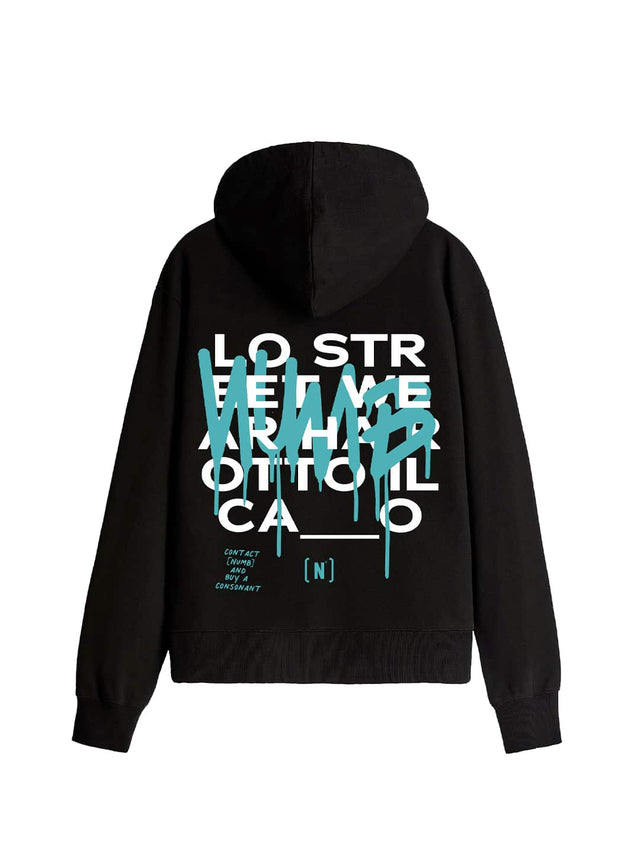 HOODIE 'He broke the ca__' Black