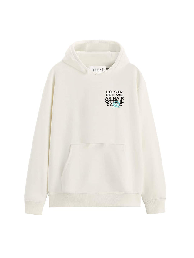 HOODIE 'He broke the ca__' White