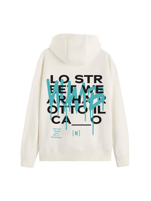 HOODIE 'He broke the ca__' White