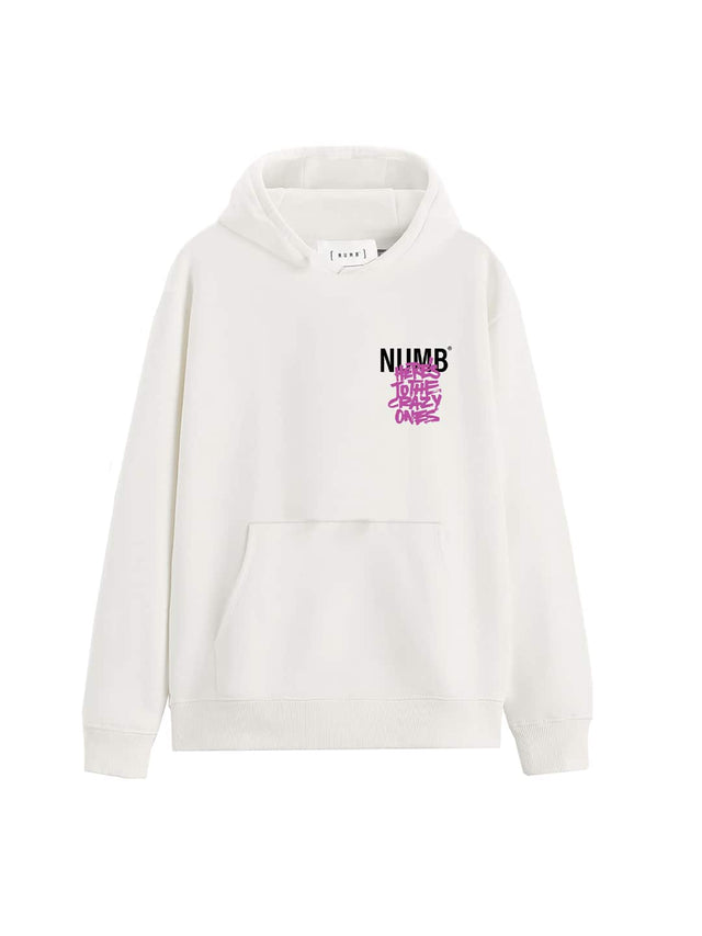 'Crazy' White HOODIE